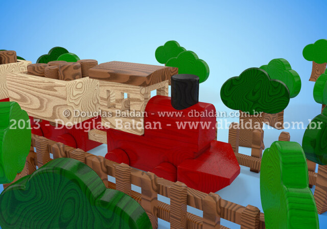 Wood train toy